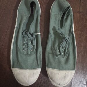 Bensimon Green Canvas Lace-Up Sneakers - Size 44